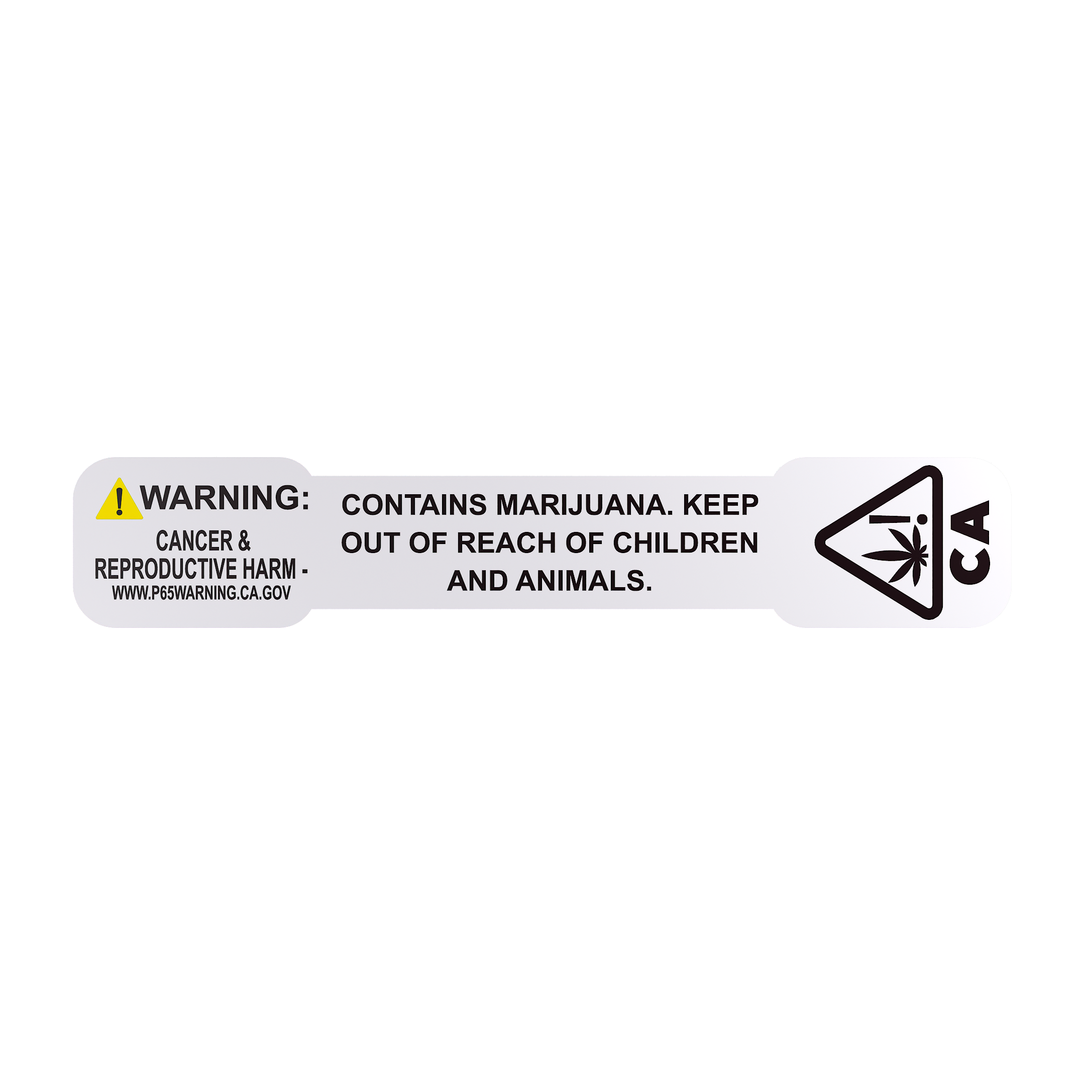 California PROP 65 Tamper Evident Universal THC ! Marijuana Symbol Labels (1,000 qty.)