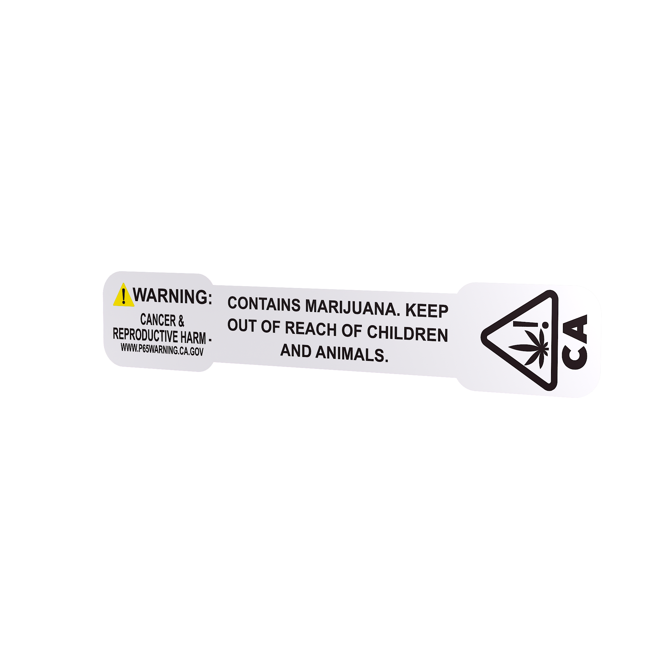California PROP 65 Tamper Evident Universal THC ! Marijuana Symbol Labels (1,000 qty.)