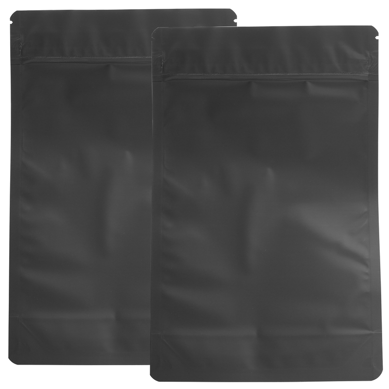 1 Ounce CR Exit Bags Matte Black / Matte Black - Tear Notch Mylar Bags - Child Resistant - (50 qty.)