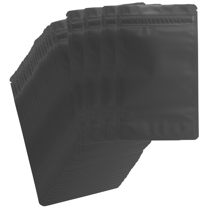 1/2 Ounce CR Exit Bags Matte Black / Matte Black - Tear Notch Mylar Bags - Child Resistant - (50 qty.)