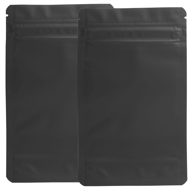 1/4th Ounce CR Exit Bags Matte Black / Matte Black - Tear Notch Mylar Bags - Child Resistant - (50 qty.)