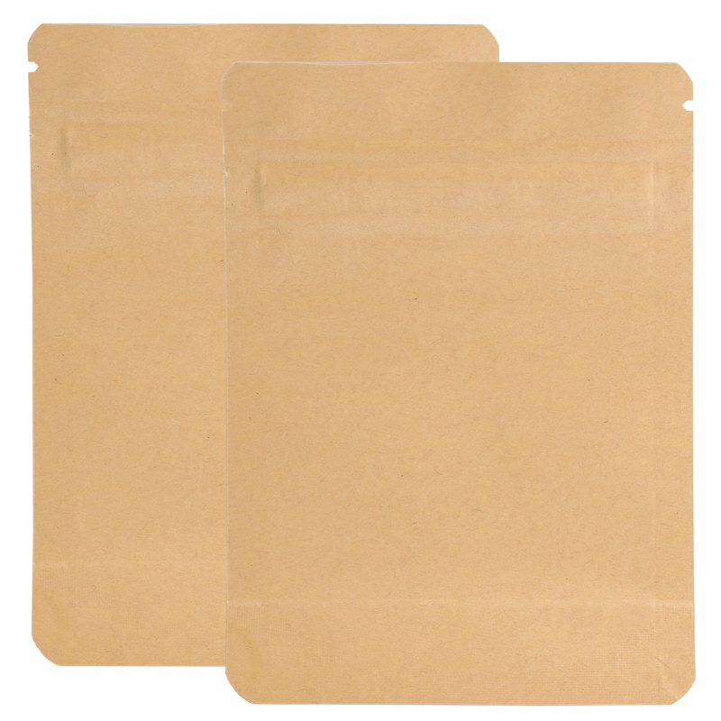 1/8th Ounce 3.5g CR Exit Bags Kraft / Kraft - Tear Notch Mylar Bags - Child Resistant - (50 qty.)