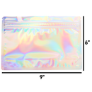 Medium 9 x 6 CR Exit Bags Gloss Holographic Mylar Bags - Child Resistant - (1,200 qty.) - Dragon Chewer