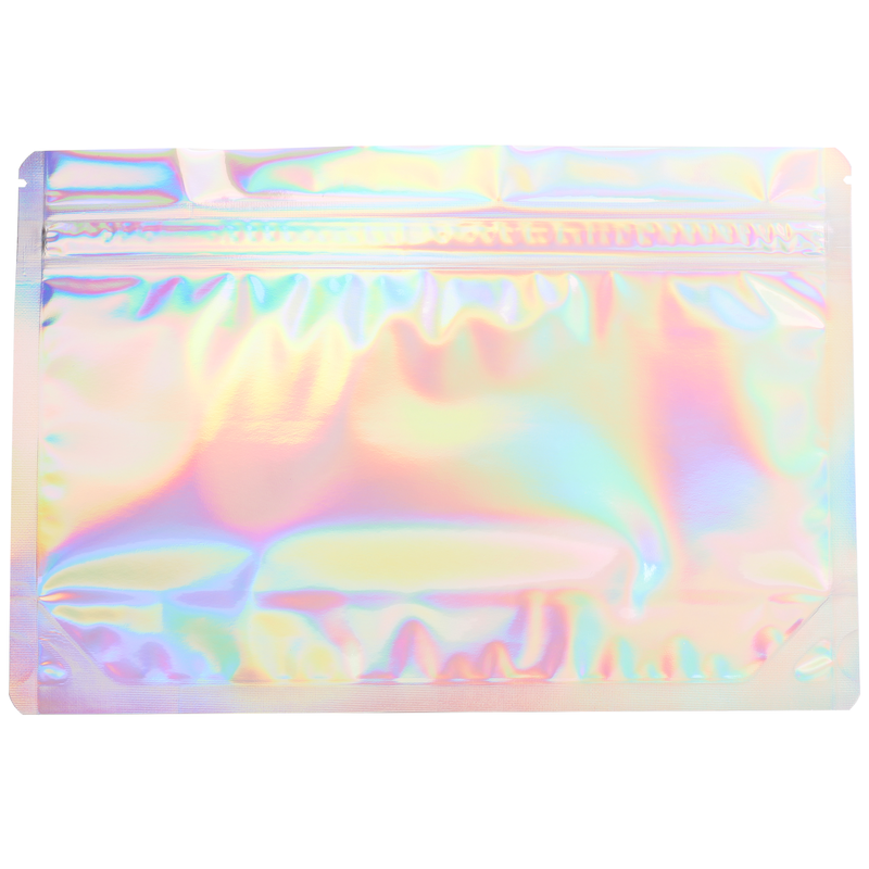 Medium 9 x 6 CR Exit Bags Gloss Holographic Mylar Bags - Child Resistant - (1,200 qty.)