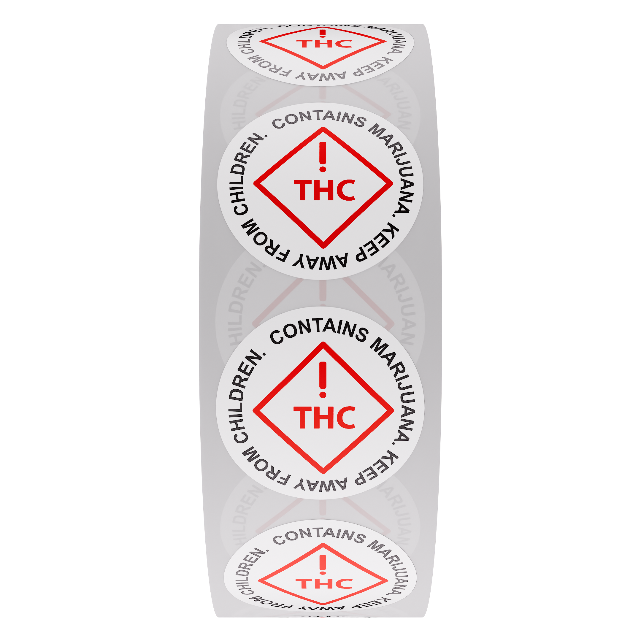 Colorado & Florida 1" Circle Recreational THC Universal Marijuana Symbol (1,000 qty.)