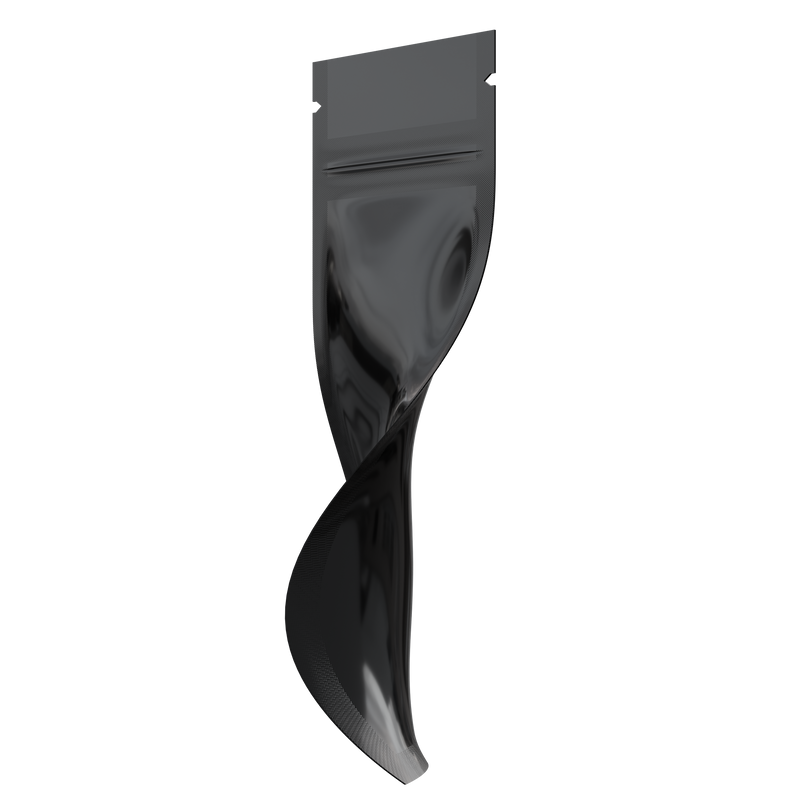 Gloss Black Opaque Dragon Chewer syringe king size pre roll top zipper smell proof mylar bags by HIGHLOCK. Best thick wholesale bulk dispensary custom child resistant packaging 420 barrier bags tamper evident resealable large food storage 2.16x6 usa cheap amazon vape cartridge pen 