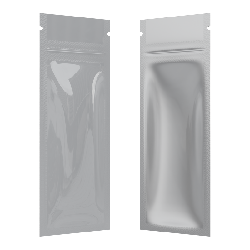 Gloss White Vista Clear Translucent Transparent Dragon syringe king size pre roll top zipper smell proof mylar bags by HIGHLOCK. Best thick wholesale bulk dispensary custom child resistant packaging 420 barrier bags tamper evident resealable large food storage near me nearby 2.16x6 vape cartridge pen