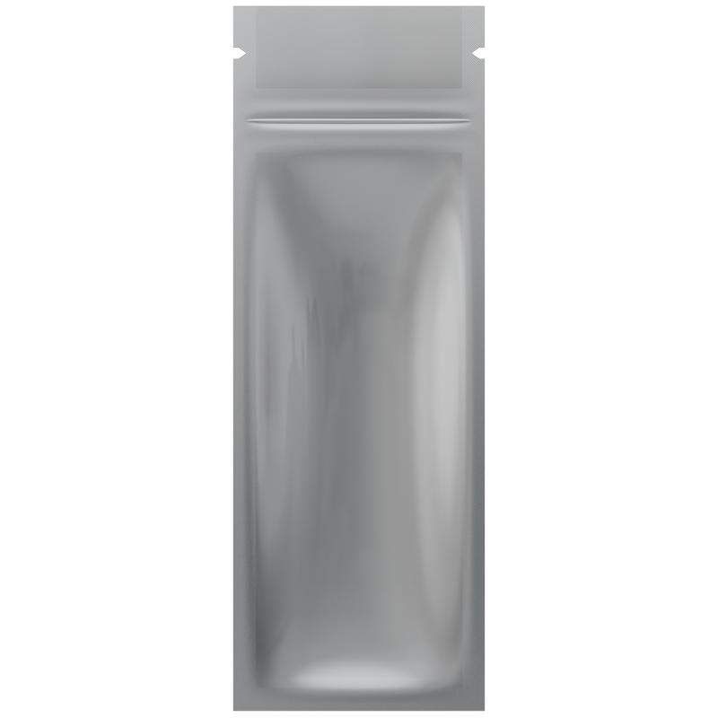 Gloss White Vista Clear Dragon Chewer syringe king size pre roll top zipper smell proof mylar bags by HIGHLOCK. Best thick wholesale bulk dispensary custom child resistant packaging 420 barrier bags tamper evident resealable large food storage heat sealable tear notches 2.16 x 6 vape cartridge pen
