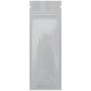 Gloss White Opaque Dragon Chewer syringe king size pre roll top zipper smell proof mylar bags by HIGHLOCK. Best thick wholesale bulk dispensary custom child resistant packaging 420 barrier bags tamper evident resealable large food storage baggies 2.16 x 6 vape cartridge pen