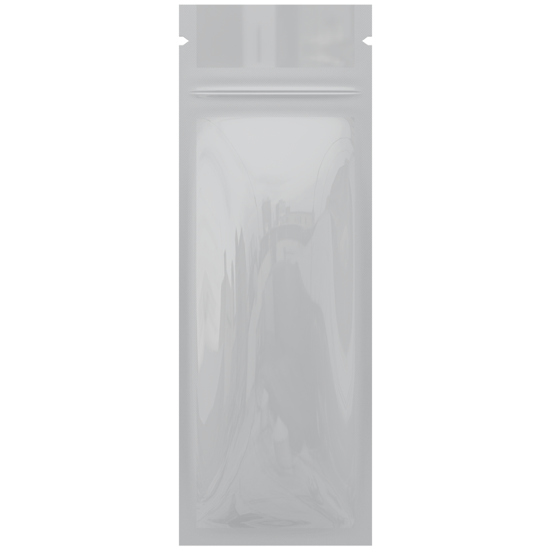 Gloss White Opaque Dragon Chewer syringe king size pre roll top zipper smell proof mylar bags by HIGHLOCK. Best thick wholesale bulk dispensary custom child resistant packaging 420 barrier bags tamper evident resealable large food storage baggies 2.16 x 6 vape cartridge pen