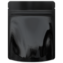 Gloss Black Vista Clear Dragon Chewer 3.5 g gram 1/8 quarter ounce smell proof mylar bags by HIGHLOCK. Best thick wholesale bulk dispensary custom child resistant packaging 420 barrier bags tamper evident resealable large food storage heat sealable 4 x 5 rounded corners tear notches