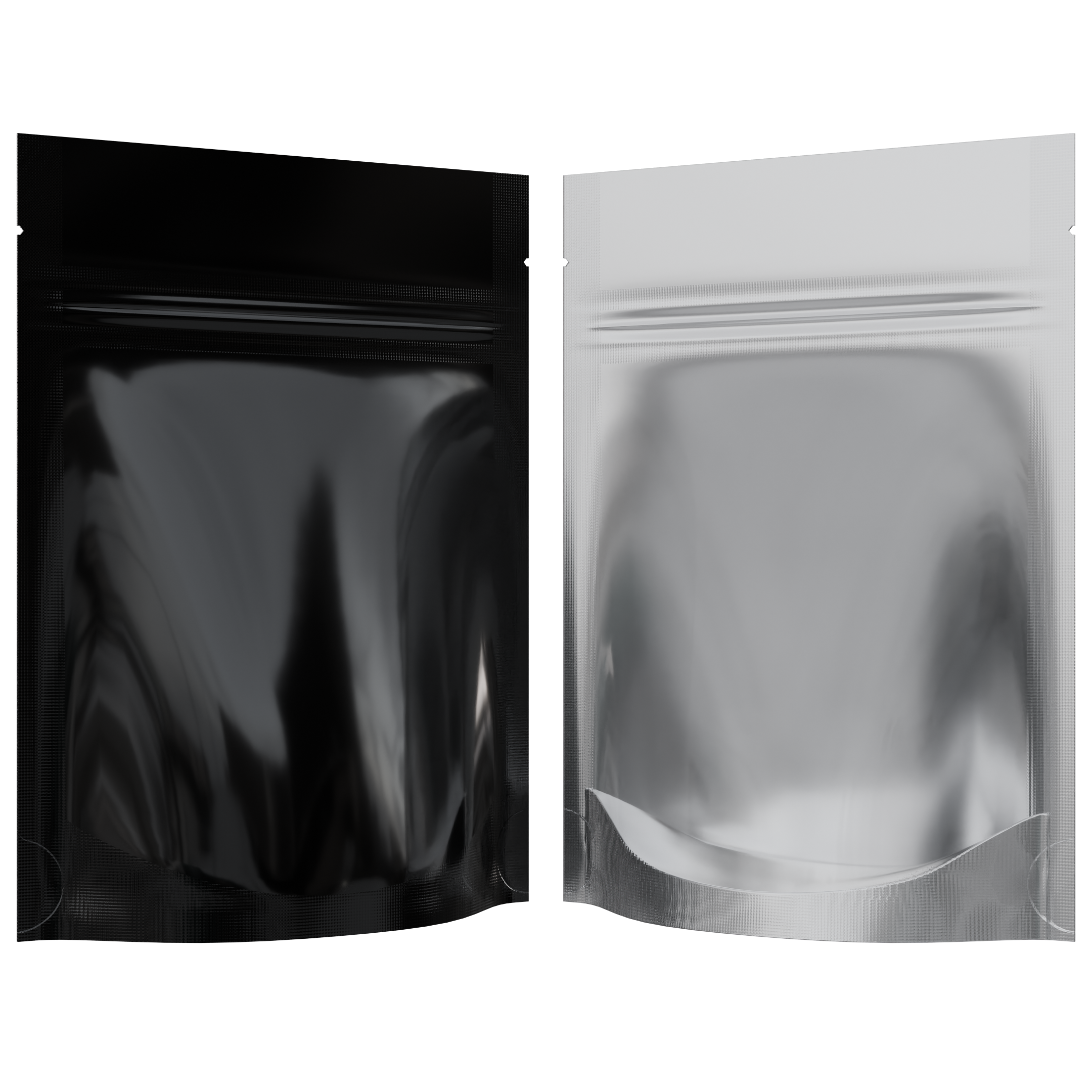 1/8 Ounce Gloss Black & Clear Mylar Bags - (1000 qty.)
