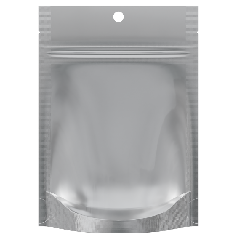 Gloss Black Vista Clear Dragon Chewer 3.5 g gram 1/8 smell proof mylar bags by HIGHLOCK. Best thick wholesale bulk dispensary custom child resistant packaging 420 barrier bags tamper evident resealable large food storage heat sealable tear notches 3 x 5 100 PACK hang hole