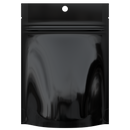 Gloss Black Opaque Dragon Chewer 3.5 g gram 1/8 ounce smell proof mylar bags by HIGHLOCK. Best thick wholesale bulk dispensary custom child resistant packaging 420 barrier bags tamper evident resealable large food storage baggies 3 x 5 Hang Hole