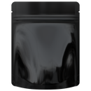 Gloss Black Opaque Dragon Chewer 3.5 g gram 1/8 quarter ounce smell proof mylar bags by HIGHLOCK. Best thick wholesale bulk dispensary custom child resistant packaging 420 barrier bags tamper evident resealable large food storage heat sealable 4 x 5 rounded corners tear notches