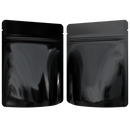 Gloss Black Opaque Dragon 3.5 g gram 1/8 ounce smell proof mylar bags by HIGHLOCK. Best thick wholesale bulk dispensary custom child resistant packaging 420 barrier bags tamper evident resealable large food storage near me nearby 4 x 5 rounded corners tear notches
