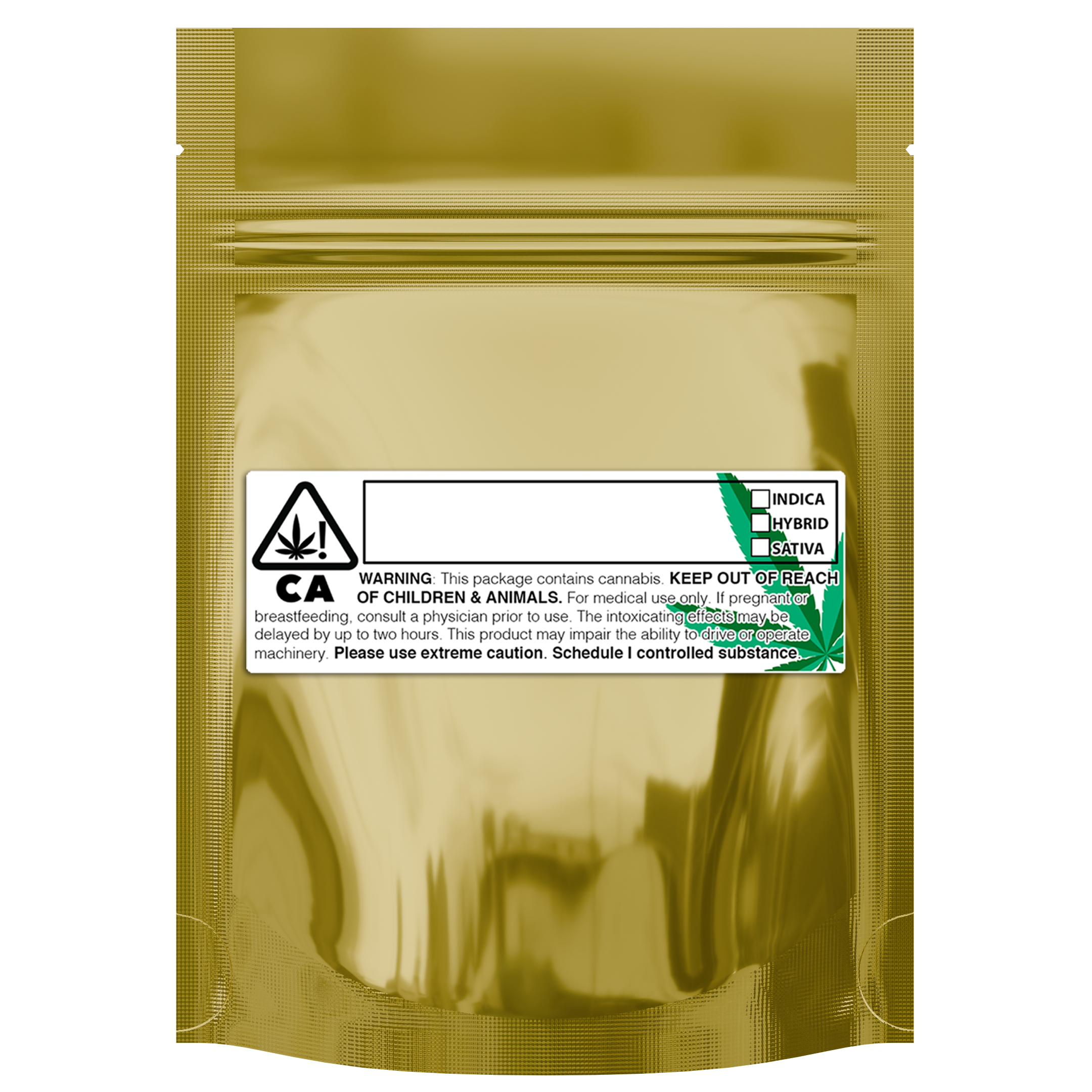 Gloss Gold Vista Clear Translucent Transparent Dragon Chewer 3.5 g gram 1/8 ounce smell proof mylar bags by HIGHLOCK. Best thick wholesale bulk dispensary custom child resistant packaging 420 barrier bags tamper evident resealable large food storage baggies 3 x 5 strain cali custom stickers template generic free 3 x 1 logo 100 pack