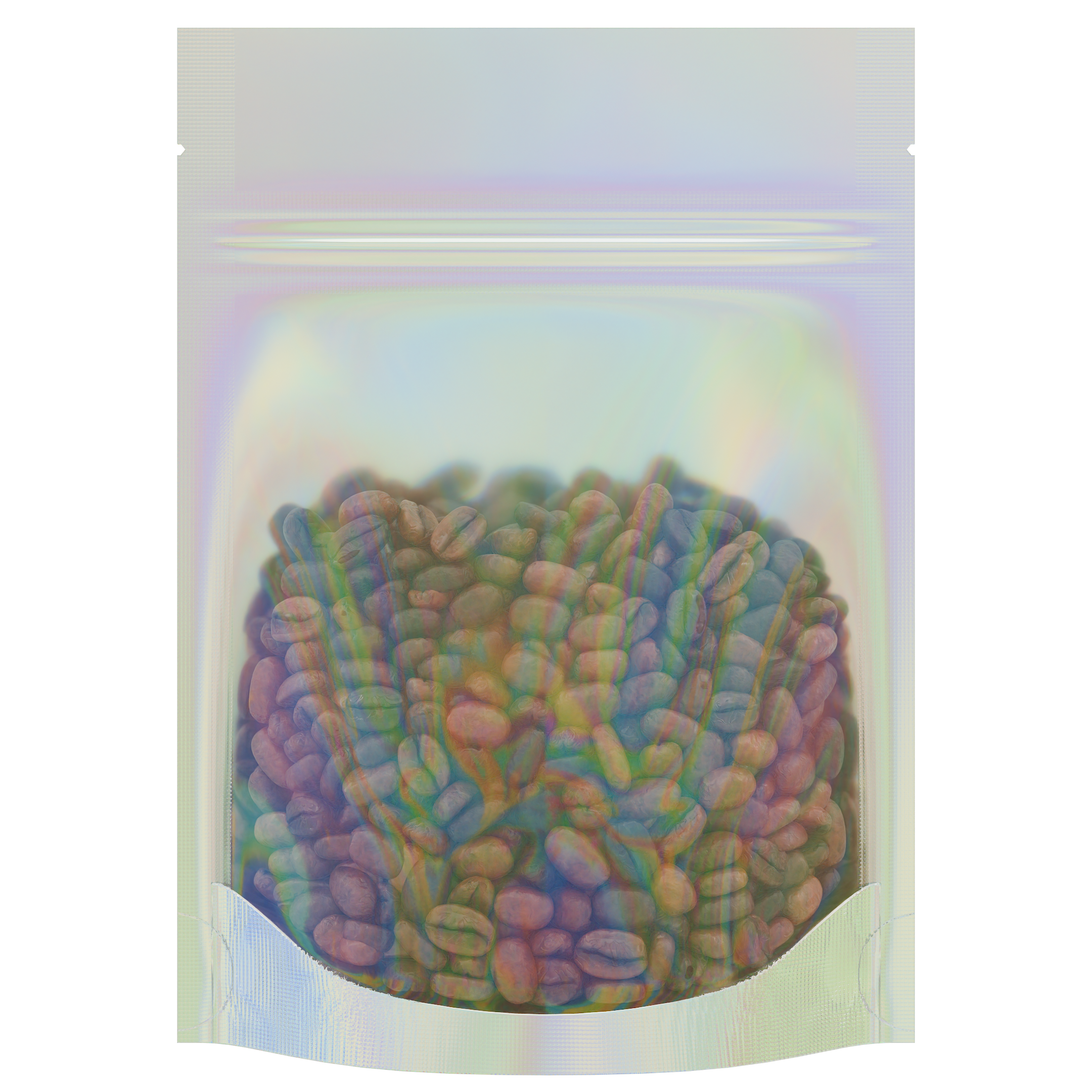 Gloss Holographic Vista Clear Translucent Transparent Dragon Chewer 3.5 g gram 1/8 ounce smell proof mylar bags by HIGHLOCK. Best thick wholesale bulk dispensary custom child resistant packaging 420 barrier bags tamper evident resealable large food storage baggies 3 x 5 100 PACK