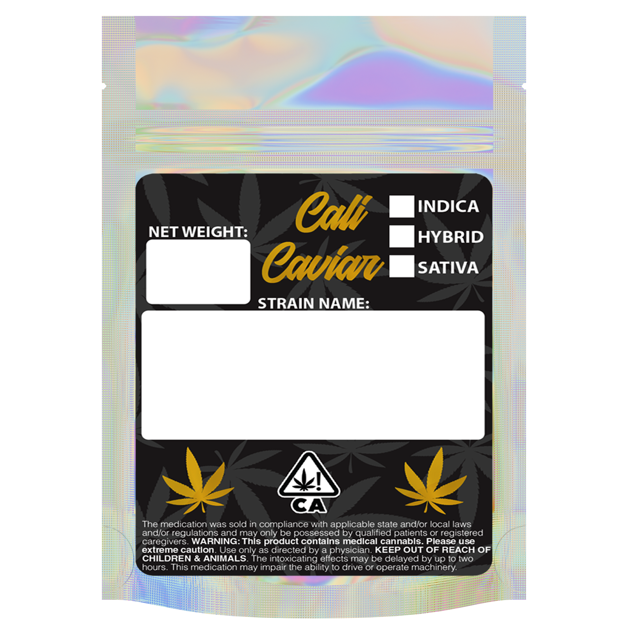 Gloss Holographic Vista Clear Translucent Transparent Dragon Chewer 3.5 g gram 1/8 ounce smell proof mylar bags by HIGHLOCK. Best thick wholesale bulk dispensary custom child resistant packaging 420 barrier bags tamper evident resealable large food storage baggies 3 x 5 strain cali custom stickers template generic free 3 x 1 logo 100 pack designer metallic gold