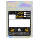 Gloss Holographic Vista Clear Translucent Transparent Dragon Chewer 3.5 g gram 1/8 ounce smell proof mylar bags by HIGHLOCK. Best thick wholesale bulk dispensary custom child resistant packaging 420 barrier bags tamper evident resealable large food storage baggies 3 x 5 strain cali custom stickers template generic free 3 x 1 logo 100 pack designer metallic gold