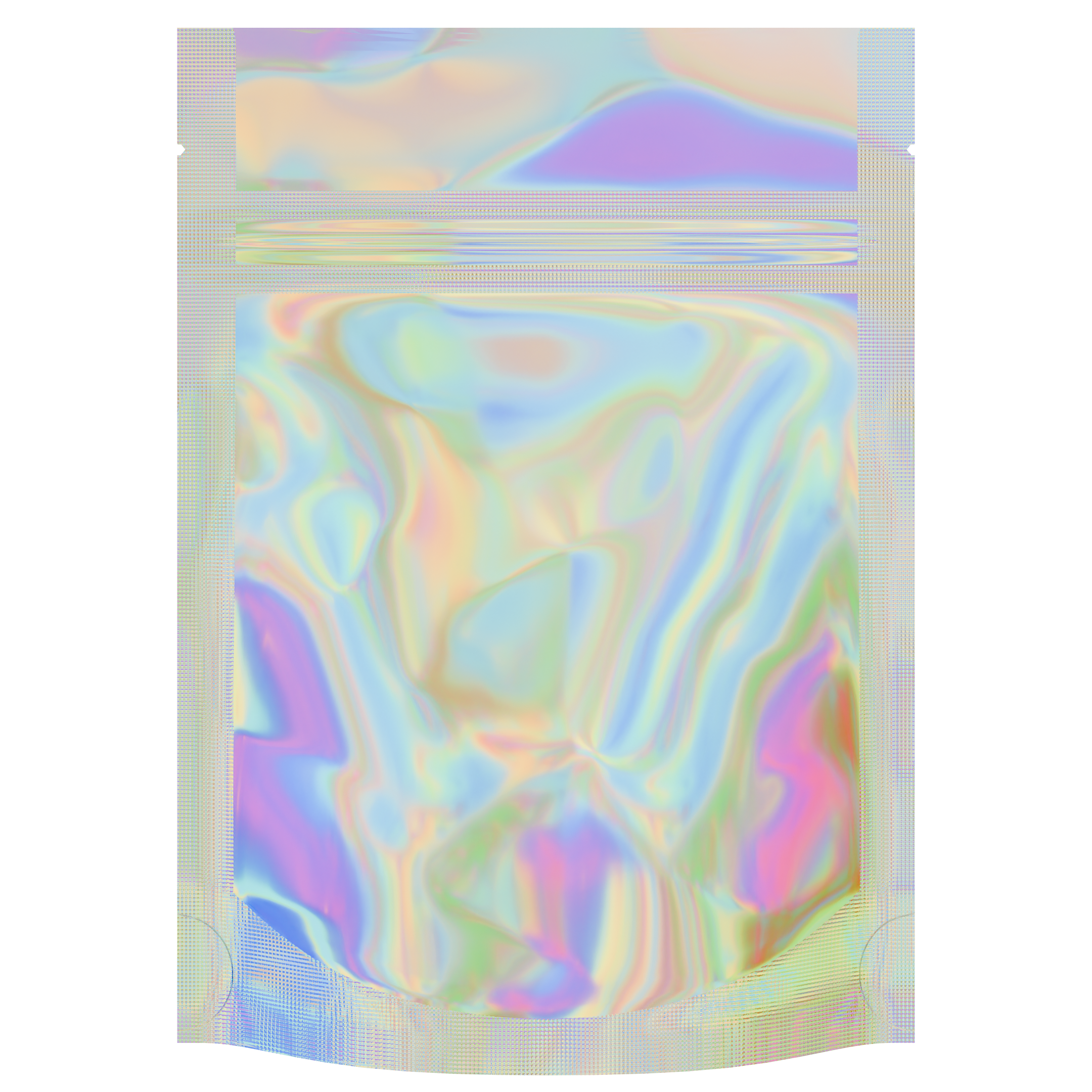 Gloss Holographic Vista Clear Dragon Chewer 3.5 g gram 1/8 quarter ounce smell proof mylar bags by HIGHLOCK. Best thick wholesale bulk dispensary custom child resistant packaging 420 barrier bags tamper evident resealable large food storage heat sealable 3 x 5