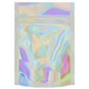 Gloss Holographic Vista Clear Dragon Chewer 3.5 g gram 1/8 quarter ounce smell proof mylar bags by HIGHLOCK. Best thick wholesale bulk dispensary custom child resistant packaging 420 barrier bags tamper evident resealable large food storage heat sealable 3 x 5 100 PACK