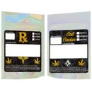 Gloss Holographic Vista Clear Translucent Transparent Dragon Chewer 3.5 g gram 1/8 ounce smell proof mylar bags by HIGHLOCK. Best thick wholesale bulk dispensary custom child resistant packaging 420 barrier bags tamper evident resealable large food storage 3x5 pouch gusset usa cheap rx printable strain cali custom stickers template generic 100 pack designer metallic gold