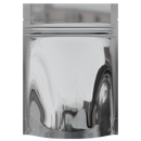 Gloss Silver Metallic Vista Clear Dragon Chewer 3.5 g gram 1/8 quarter ounce smell proof mylar bags by HIGHLOCK. Best thick wholesale bulk dispensary custom child resistant packaging 420 barrier bags tamper evident resealable large food storage heat sealable 3 x 5