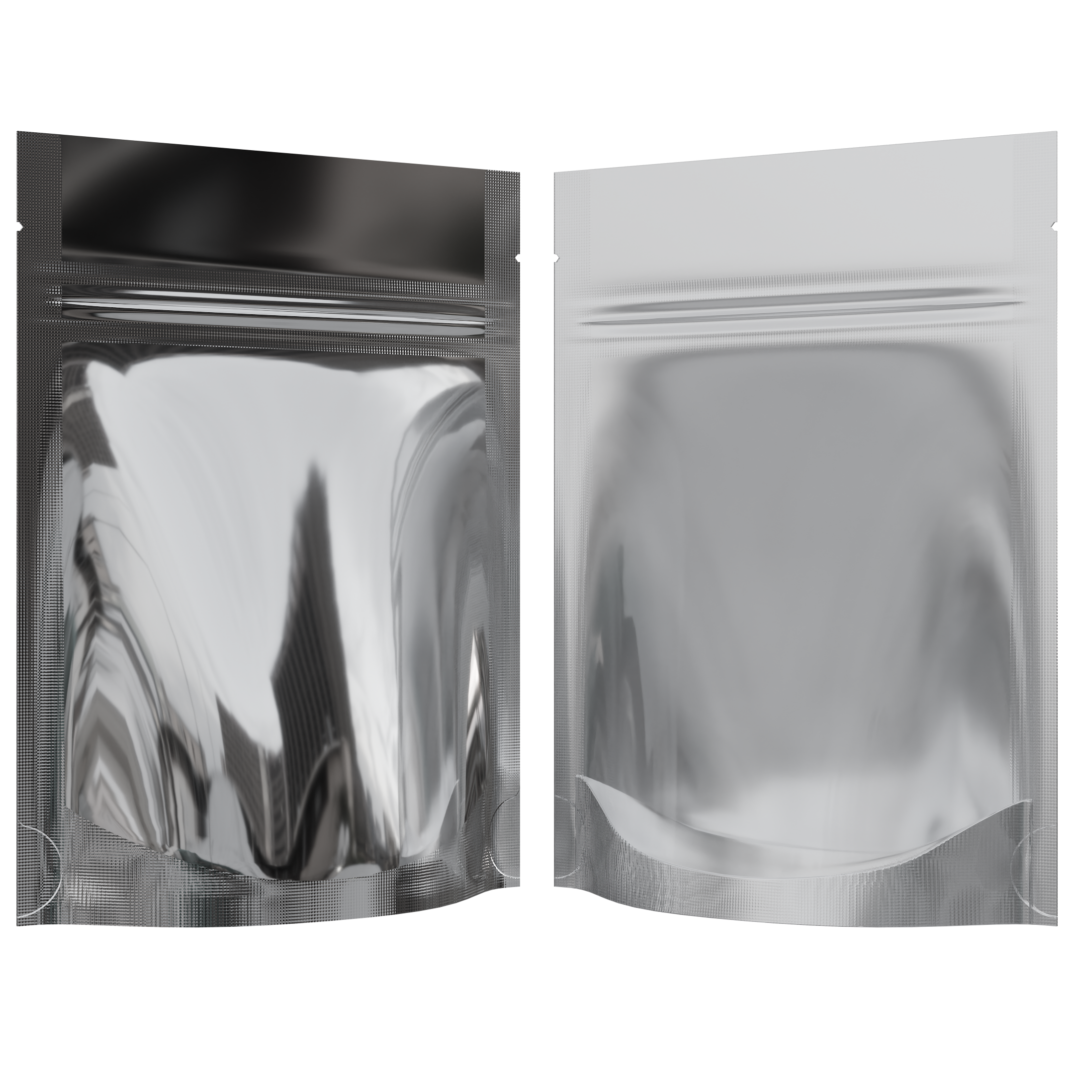 1/8 Ounce Gloss Silver & Clear Mylar Bags - (1000 qty.)