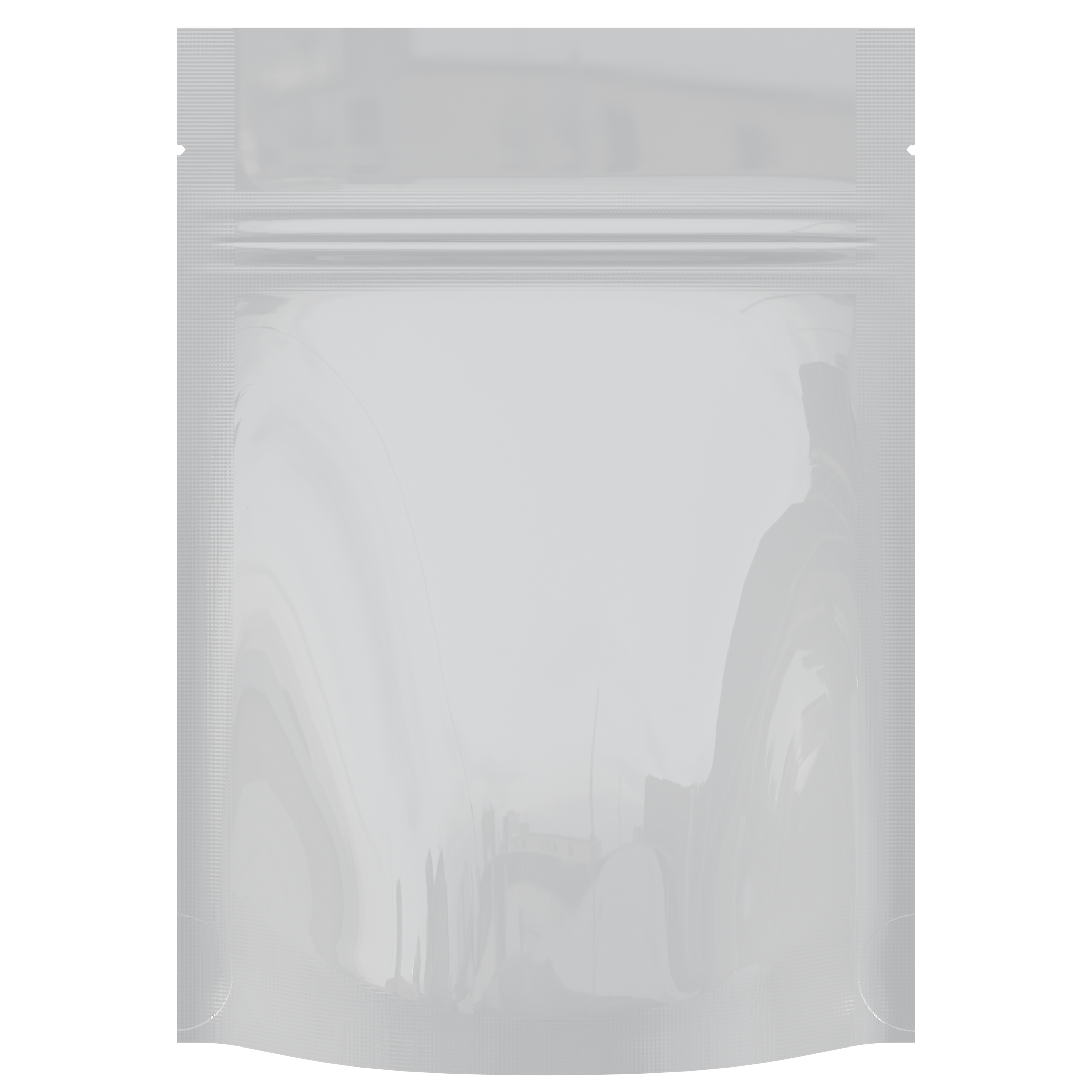 Gloss White Opaque Dragon Chewer 3.5 g gram 1/8 ounce smell proof mylar bags by HIGHLOCK. Best thick wholesale bulk dispensary custom child resistant packaging 420 barrier bags tamper evident resealable large food storage baggies 3 x 5 100 PACK