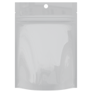 Gloss White Opaque Dragon Chewer 3.5 g gram 1/8 ounce smell proof mylar bags by HIGHLOCK. Best thick wholesale bulk dispensary custom child resistant packaging 420 barrier bags tamper evident resealable large food storage baggies 3 x 5 100 PACK hang hole