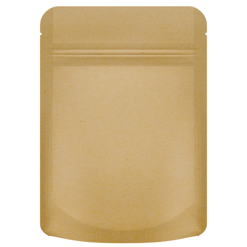 Kraft Paper Opaque Dragon Chewer 3.5 g gram 1/8 smell proof mylar bags by HIGHLOCK. Best thick wholesale bulk dispensary custom child resistant packaging 420 barrier bags tamper evident resealable large food storage heat sealable tear notches 3 x 5 100 PACK