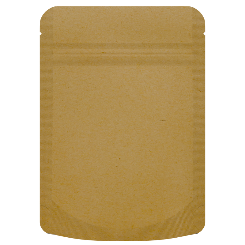 Kraft Paper Vista Clear Dragon Chewer 3.5 g gram 1/8 quarter ounce smell proof mylar bags by HIGHLOCK. Best thick wholesale bulk dispensary custom child resistant packaging 420 barrier bags tamper evident resealable large food storage heat sealable 3 x 5