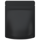 Matte Black Opaque Dragon Chewer 3.5 g gram 1/8 quarter ounce smell proof mylar bags by HIGHLOCK. Best thick wholesale bulk dispensary custom child resistant packaging 420 barrier bags tamper evident resealable large food storage heat sealable 4 x 5 rounded corners tear notches