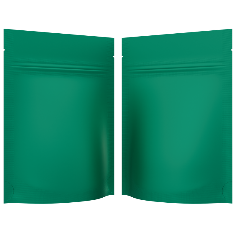 Matte Mint Green Opaque Dragon Chewer 3.5 g gram 1/8 ounce smell proof mylar bags by HIGHLOCK. Best thick wholesale bulk dispensary custom child resistant packaging 420 barrier bags tamper evident resealable large food storage 3x5 pouch gusset usa cheap 100 PACK