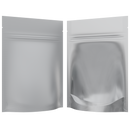 Matte White Vista Clear Translucent Transparent Dragon Chewer 3.5 g gram 1/8 ounce smell proof mylar bags by HIGHLOCK. Best thick wholesale bulk dispensary custom child resistant packaging 420 barrier bags tamper evident resealable large food storage 3x5 pouch gusset usa cheap 100 PACK