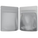 Matte White Vista Clear Translucent Transparent Dragon 3.5 g gram 1/8 ounce smell proof mylar bags by HIGHLOCK. Best thick wholesale bulk dispensary custom child resistant packaging 420 barrier bags tamper evident resealable large food storage near me nearby 4 x 5 rounded corners tear notches