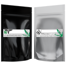 1/4 Ounce Gloss Black & Clear Mylar Bags + Labels - (100 qty.) - Dragon Chewer