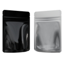 1/8th Ounce 3.5g CR Exit Bags Gloss Black / Clear - Tear Notch Mylar Bags - Child Resistant - (1,000 qty.) - Dragon Chewer