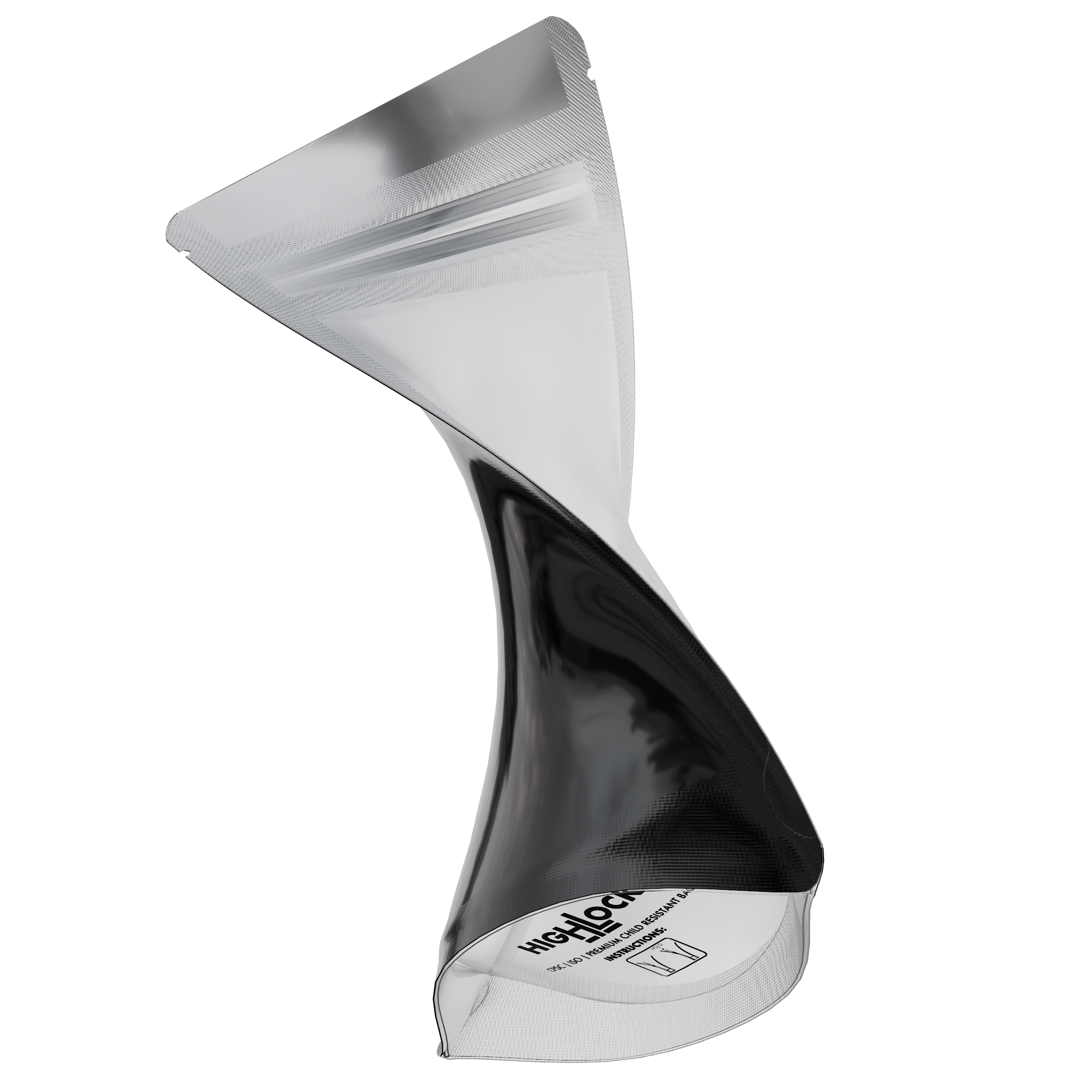 1/4th Ounce CR Exit Bags Gloss Black / Clear - Tear Notch Mylar Bags - Child Resistant - (1,000 qty.) - Dragon Chewer