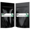 1/4 Ounce Gloss Black & Gloss Black Mylar Bags + Labels - (100 qty.) - Dragon Chewer