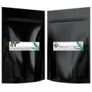 1 Ounce Gloss Black & Gloss Black Mylar Bags + Labels - (100 qty.) - Dragon Chewer