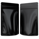 1/2 Ounce CR Exit Bags Gloss Black / Gloss Black - Tear Notch Mylar Bags - Child Resistant - (1,000 qty.) - Dragon Chewer