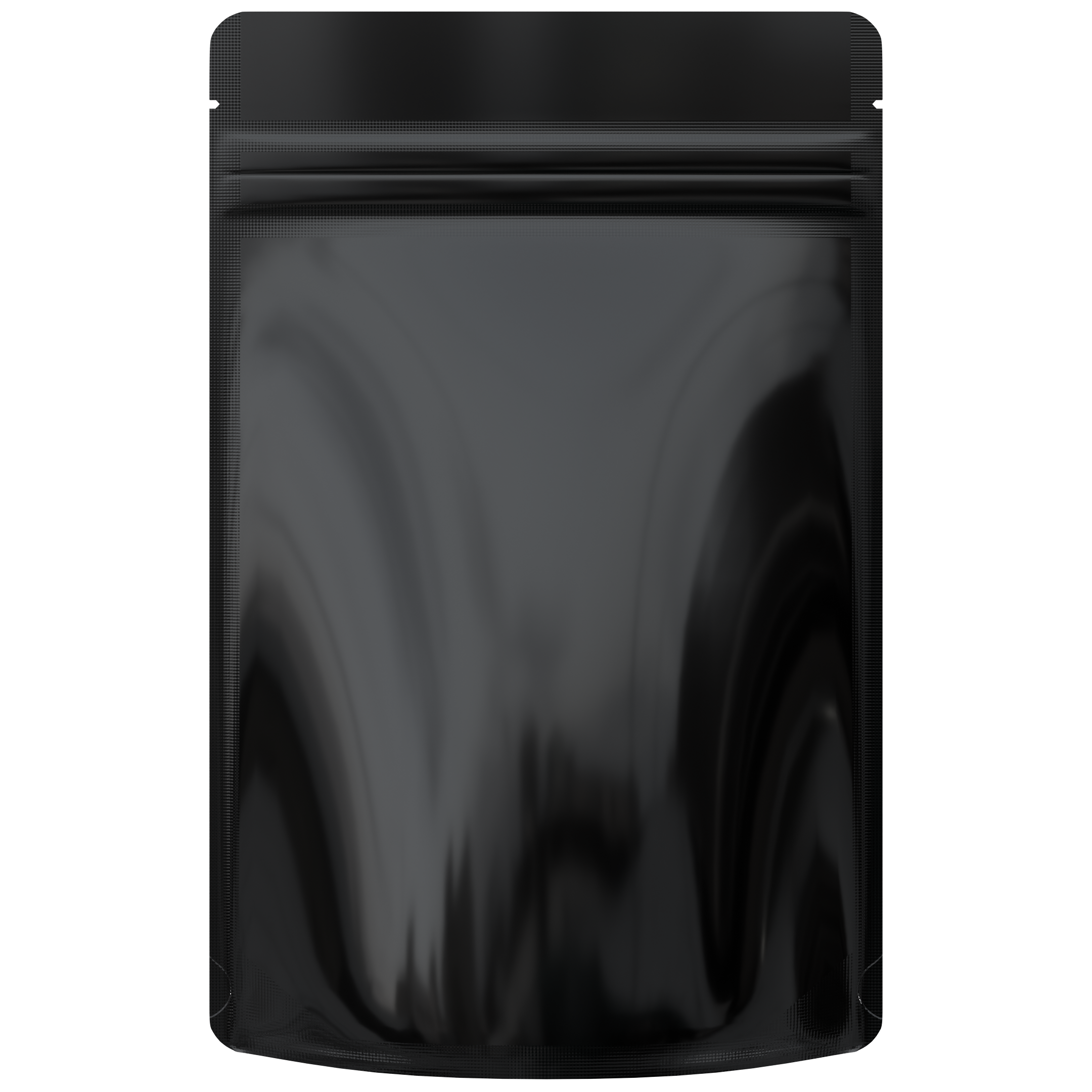 1 Ounce CR Exit Bags Gloss Black / Gloss Black - Tear Notch Mylar Bags - Child Resistant - (1,000 qty.) - Dragon Chewer