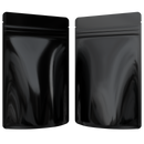 1 Ounce CR Exit Bags Gloss Black / Gloss Black - Tear Notch Mylar Bags - Child Resistant - (1,000 qty.) - Dragon Chewer