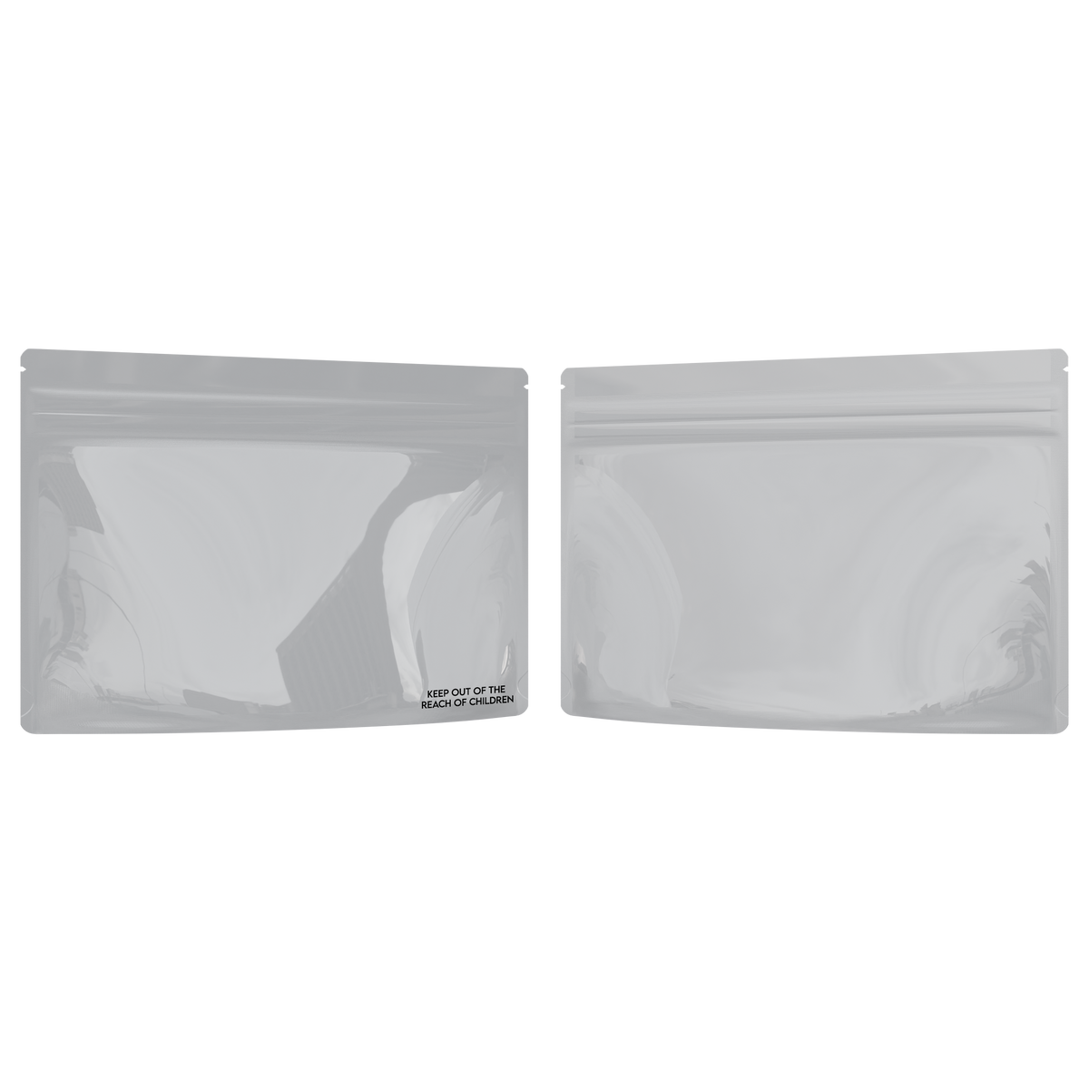 Medium 9 x 6 CR Exit Bags Gloss White Opaque Mylar Bags - Child Resistant - NSFK Print (1,000 qty.)
