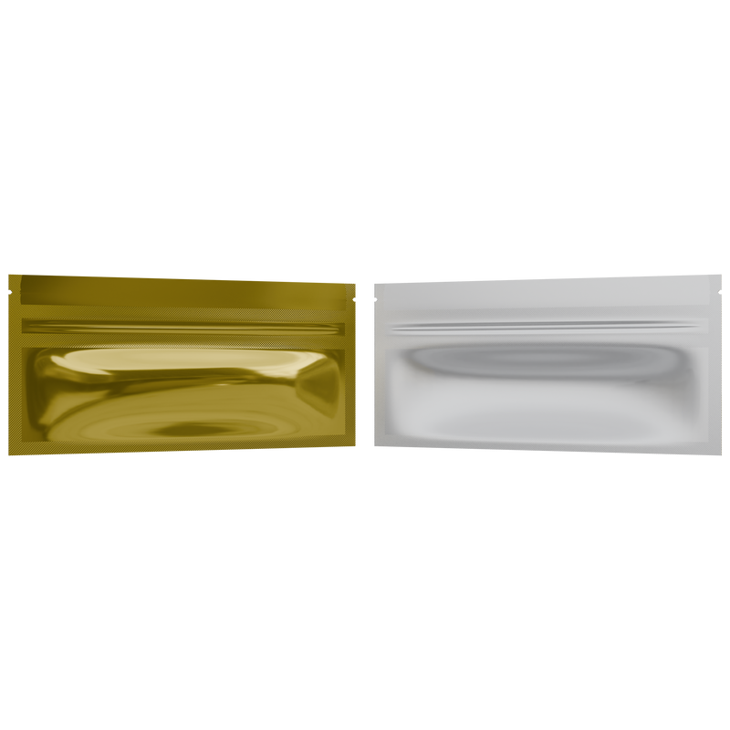 Pre Roll Gloss Gold & Clear Mylar Bags - (100 qty.)