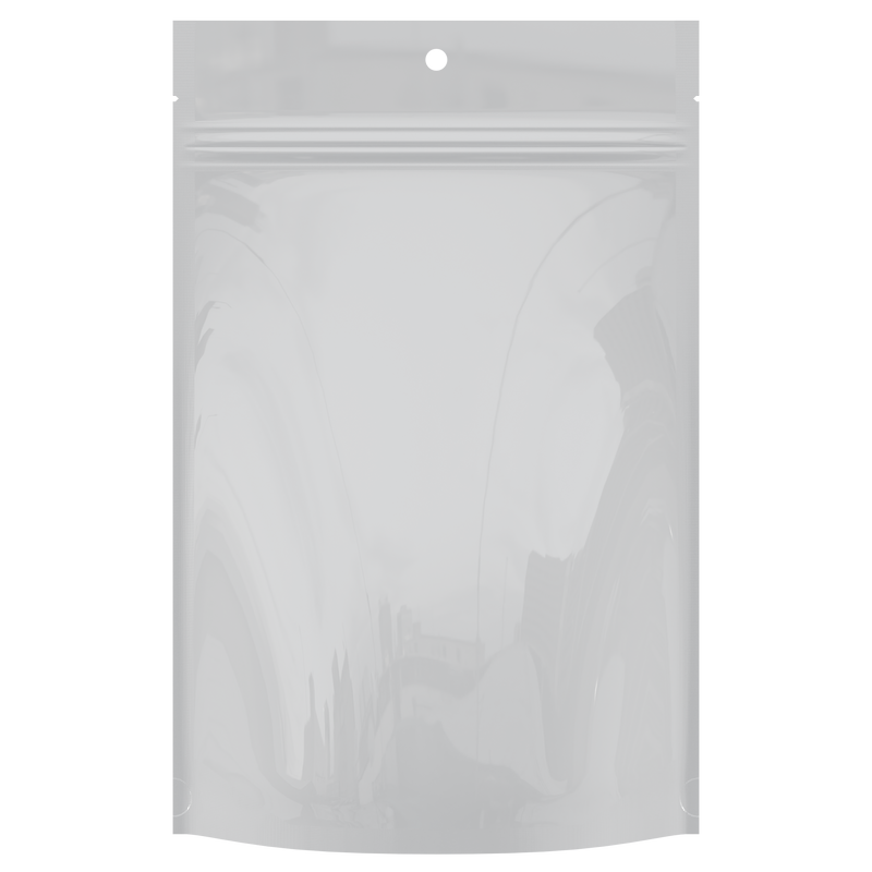 1 Ounce Gloss White & Gloss White Mylar Bags - Hang Hole (1000 qty.)