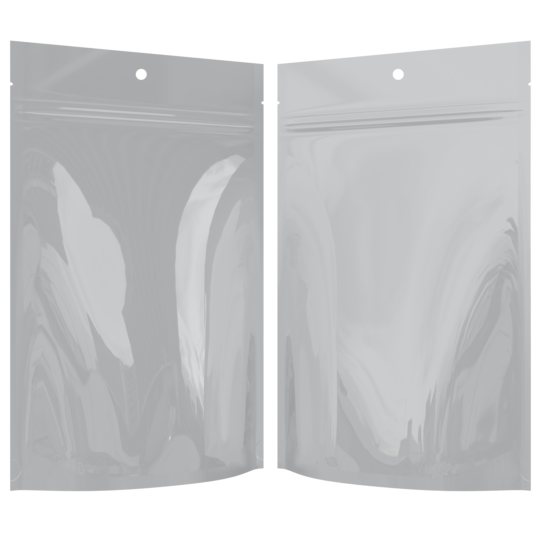 1 Ounce Gloss White & Gloss White Mylar Bags - Hang Hole (1000 qty.)