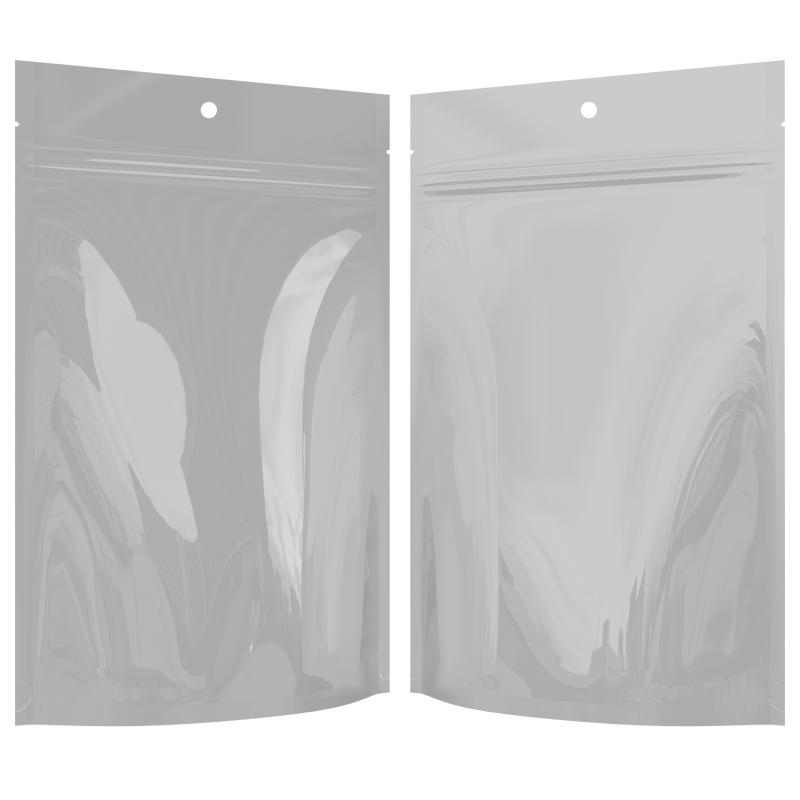 1 Ounce Gloss White & Gloss White Mylar Bags - Hang Hole (1000 qty.)